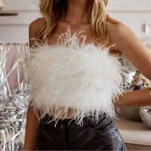 12th Tribe Faux feather top